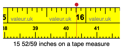 15 52/59 inches on a tape measure
