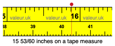 15 53/60 inches on a tape measure