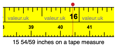 15 54/59 inches on a tape measure