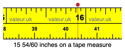 15 54/60 inches on a tape measure