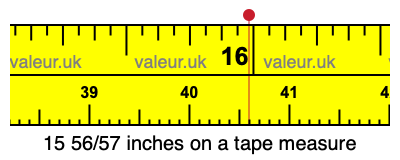 15 56/57 inches on a tape measure