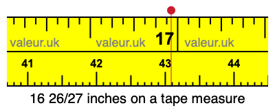 16 26/27 inches on a tape measure
