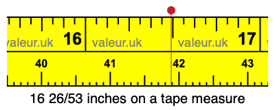 16 26/53 inches on a tape measure