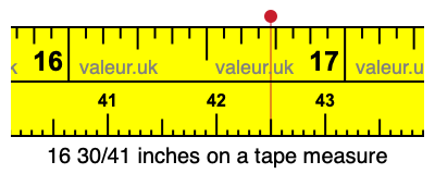 16 30/41 inches on a tape measure