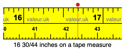 16 30/44 inches on a tape measure