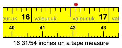 16 31/54 inches on a tape measure