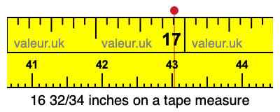 16 32/34 inches on a tape measure