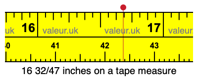 16 32/47 inches on a tape measure