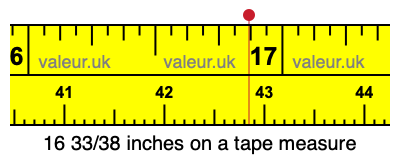 16 33/38 inches on a tape measure