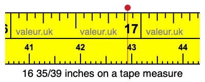 16 35/39 inches on a tape measure