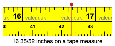 16 35/52 inches on a tape measure