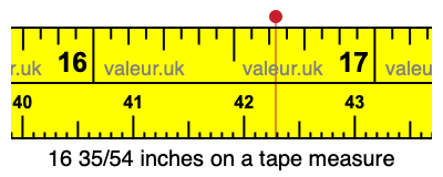16 35/54 inches on a tape measure