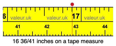 16 36/41 inches on a tape measure