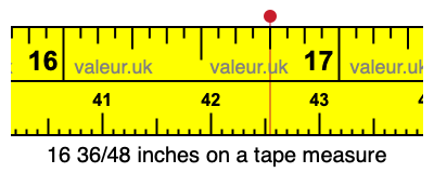 16 36/48 inches on a tape measure