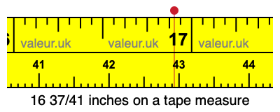 16 37/41 inches on a tape measure
