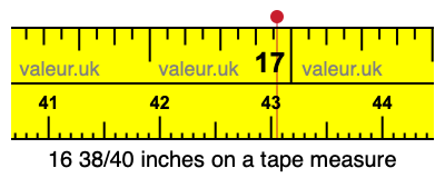 16 38/40 inches on a tape measure