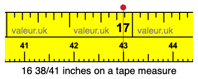 16 38/41 inches on a tape measure