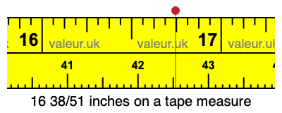 16 38/51 inches on a tape measure