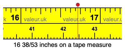 16 38/53 inches on a tape measure