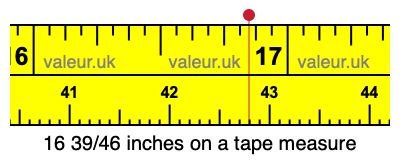 16 39/46 inches on a tape measure