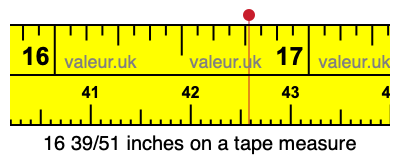 16 39/51 inches on a tape measure