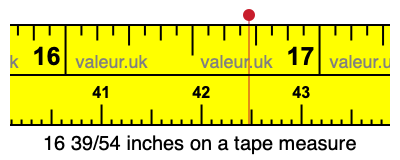 16 39/54 inches on a tape measure