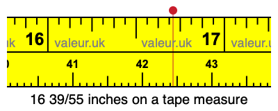 16 39/55 inches on a tape measure