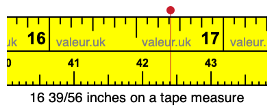16 39/56 inches on a tape measure