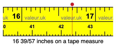16 39/57 inches on a tape measure