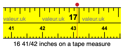 16 41/42 inches on a tape measure