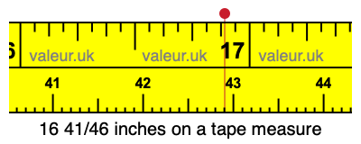 16 41/46 inches on a tape measure