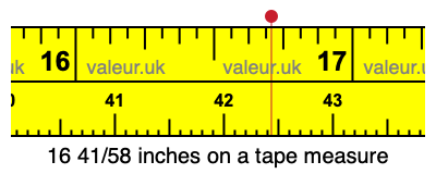 16 41/58 inches on a tape measure
