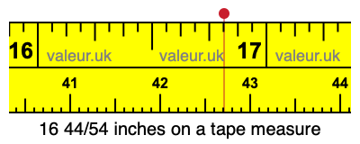 16 44/54 inches on a tape measure
