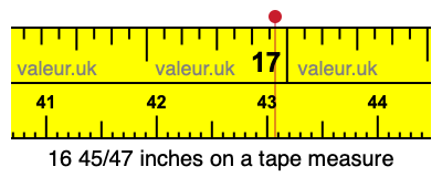 16 45/47 inches on a tape measure