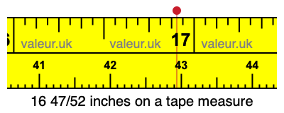 16 47/52 inches on a tape measure
