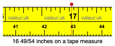 16 49/54 inches on a tape measure