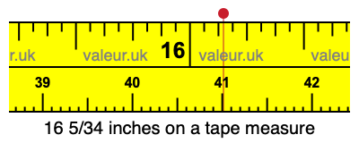16 5/34 inches on a tape measure