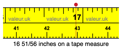 16 51/56 inches on a tape measure