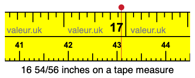 16 54/56 inches on a tape measure