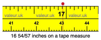 16 54/57 inches on a tape measure