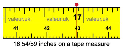 16 54/59 inches on a tape measure
