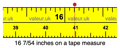 16 7/54 inches on a tape measure