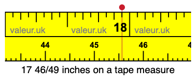 17 46/49 inches on a tape measure