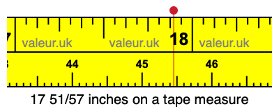 17 51/57 inches on a tape measure