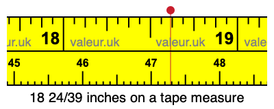 18 24/39 inches on a tape measure