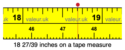 18 27/39 inches on a tape measure