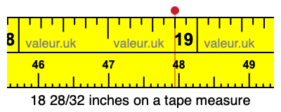 18 28/32 inches on a tape measure