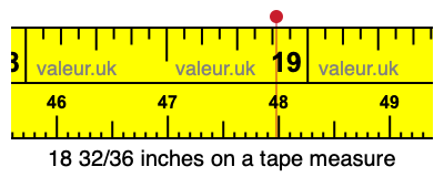18 32/36 inches on a tape measure