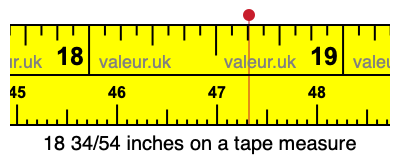 18 34/54 inches on a tape measure