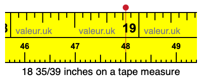 18 35/39 inches on a tape measure